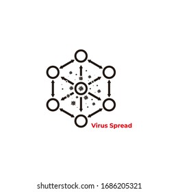 virus spread infection symbol simple design vector