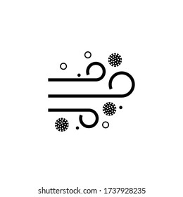 Virus spreading through air concept vector illustration icon