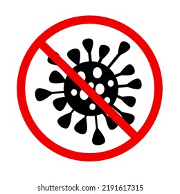 Virus Stop Sign On White Background.no Virus Icon