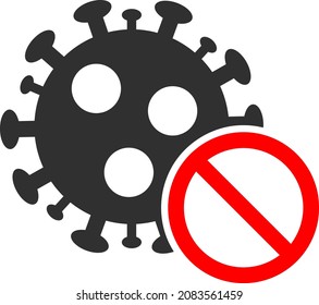 Virus stop vector illustration on a white background. An isolated flat icon illustration of virus stop.