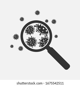 virus strain model Novel coronavirus 2019-nCoV is crossed out with magnifying glass