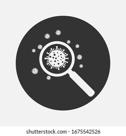 virus strain model Novel coronavirus 2019-nCoV is crossed out with magnifying glass