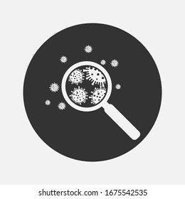 virus strain model Novel coronavirus 2019-nCoV is crossed out with magnifying glass
