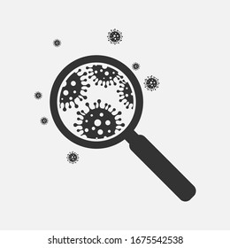 virus strain model Novel coronavirus 2019-nCoV is crossed out with magnifying glass