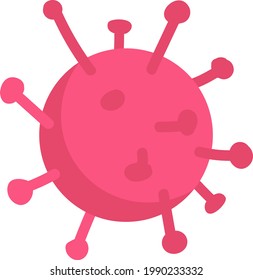 Virus structure semi flat color vector object. Infectious agent. Cell function disruption. Microscopic parasite isolated modern cartoon style illustration for graphic design and animation