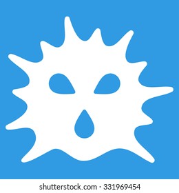 Virus Structure vector icon. Style is flat symbol, white color, rounded angles, blue background.