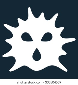 Virus Structure vector icon. Style is flat symbol, white color, rounded angles, dark blue background.