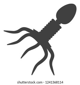 Virus structure vector icon symbol. Flat pictogram is isolated on a white background. Virus structure pictogram designed with simple style.