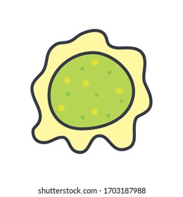 virus symbol icon over white background, flat style, vector illustration