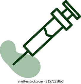 Virus syringe, illustration, vector on a white background.