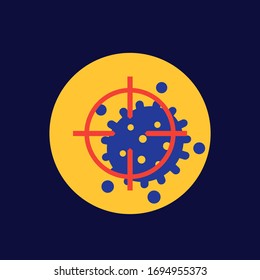 Virus and target flat icon