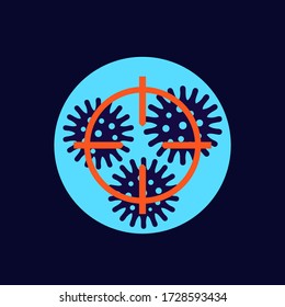 Virus and target icon, vector design