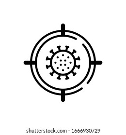 virus Targeted icon. Flat Vector graphic in white background.