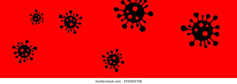 Virus Test Black Healthcare Quarantine Backdrop. Covid-19 Red Epidemic Creepy Pandemic Vibrant Science Illustration. Horizontal Neon Sick Vivid Danger Sign Coronavirus Bright Medicine Wallpaper.