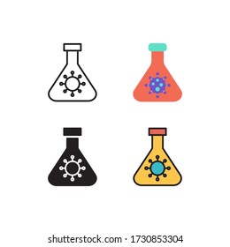 Virus-Test-Symbol-Vektor mit anderen Stil-Design. isoliert auf weißem Hintergrund