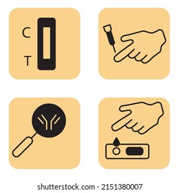 virus test icons set . virus test pack symbol vector elements for infographic web