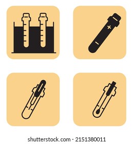 conjunto de iconos de prueba de virus. símbolo del paquete de pruebas de virus vectores para web infográfica