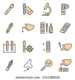 virus test icons set . virus test pack symbol vector elements for infographic web