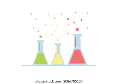 Tubes à test de virus et outils médicaux, illustration vectorielle moderne.