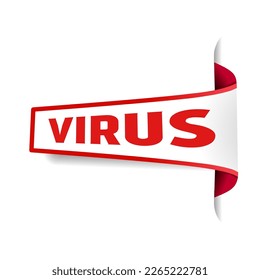 Texto de virus escrito en un cartel. Vector de estilo plano. Diseño moderno.