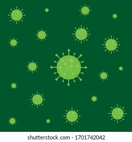 A virus that destroys the body's immunity and causes illness, which is the spread of the virus,Virus.Computer,microbiology concept. Disease germ, pathogen organism, infectious micro virology.