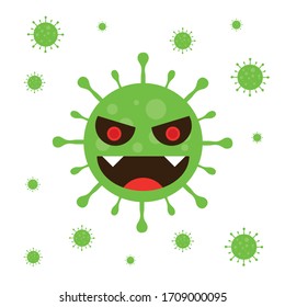 A virus that destroys the body's immunity and causes illness, which is the spread of the virus,Virus.Computer,microbiology concept. Disease germ, pathogen organism, infectious micro virology.
