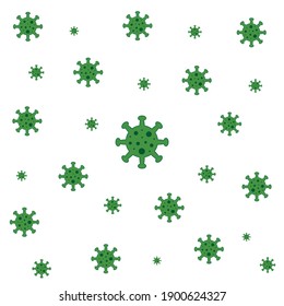 A virus that destroys the body's immunity and causes illness, which is the spread of the virus,Virus.Computer,microbiology concept. Disease germ, pathogen organism, infectious micro virology.