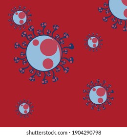 A virus that destroys the body's immunity and causes illness, which is the spread of the virus,Virus.Computer,microbiology concept. Disease germ, pathogen organism, infectious micro virology.