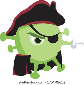 a virus that wears pirate-style eye patch and robes