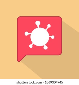 Virusthematisches Vektordesign mit Sprachblase.