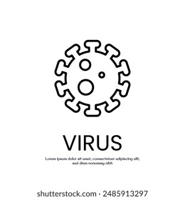 virus thin outline icon vector design good for web or mobile app