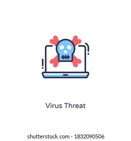 Icono de amenaza de virus en vector. Logotipo