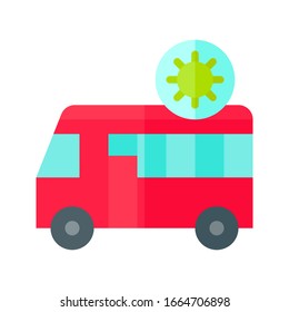 virus transmission or coronavirus related infected public transport vector in flat design