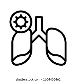 virus transmission or coronavirus related lungs disease or infection vector in lineal style
