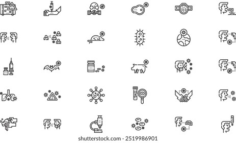 Virus transmission High-Quality Vector Icons Collection with Editable Stroke. Ideal for Professional and Creative Projects.