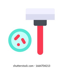 virus transmission related razor with blade and bacteria vector in flat design