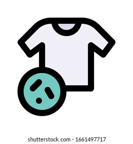 virus transmission related t shirt with germs or virus vector with editable stroke