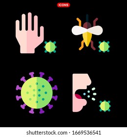 virus transmission set stock vector illustration icon