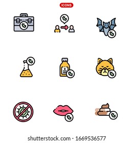 virus transmission set stock vector illustration icon