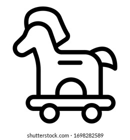 Virus trojan horse icon. Outline virus trojan horse vector icon for web design isolated on white background
