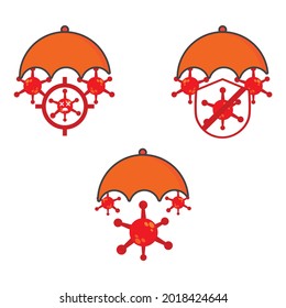 Virus mit Schirmbilddesign. Design der Sicherheitswarnung. auf weißem Hintergrund
