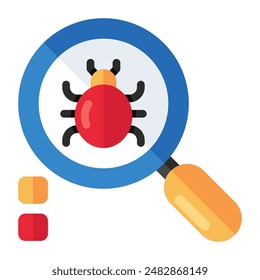 Virus under magnifying glass, debugging