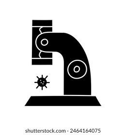 Virus under microscope black hand drawn icon