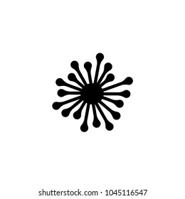 Virus. Unicellular Organism. Flat Vector Icon. Simple black symbol on white background