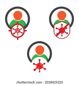 virus with user illustration design. virus warning illustration design. on white background