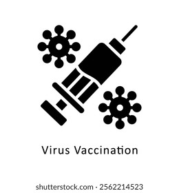 Virus Vaccination Vector Gylph Icon. Eps File 10