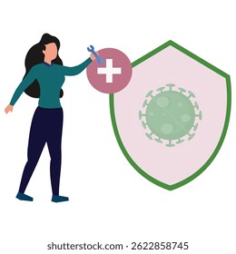 Ilustração Vetor de vacina de vírus que pode facilmente modificar ou editar, que pode facilmente modificar ou editar

