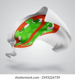 Virus, vector 3d flag with waves on a white background