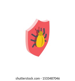 Virus vector 3d isometric, color web icon, new flat style. Creative illustration design, idea for infographics.
