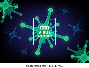 EPS10 verde azul de fondo del vector de virus